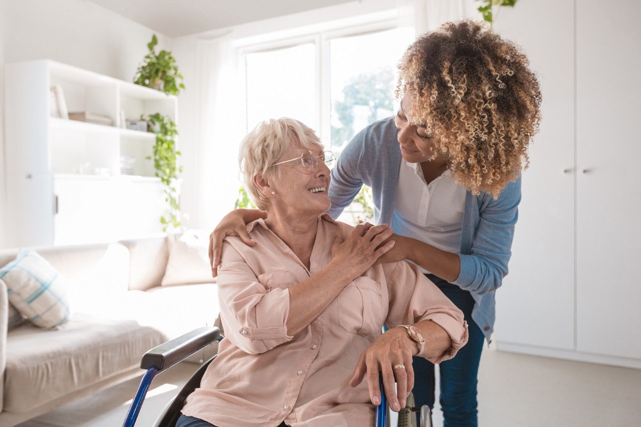 Nurse comforting patient