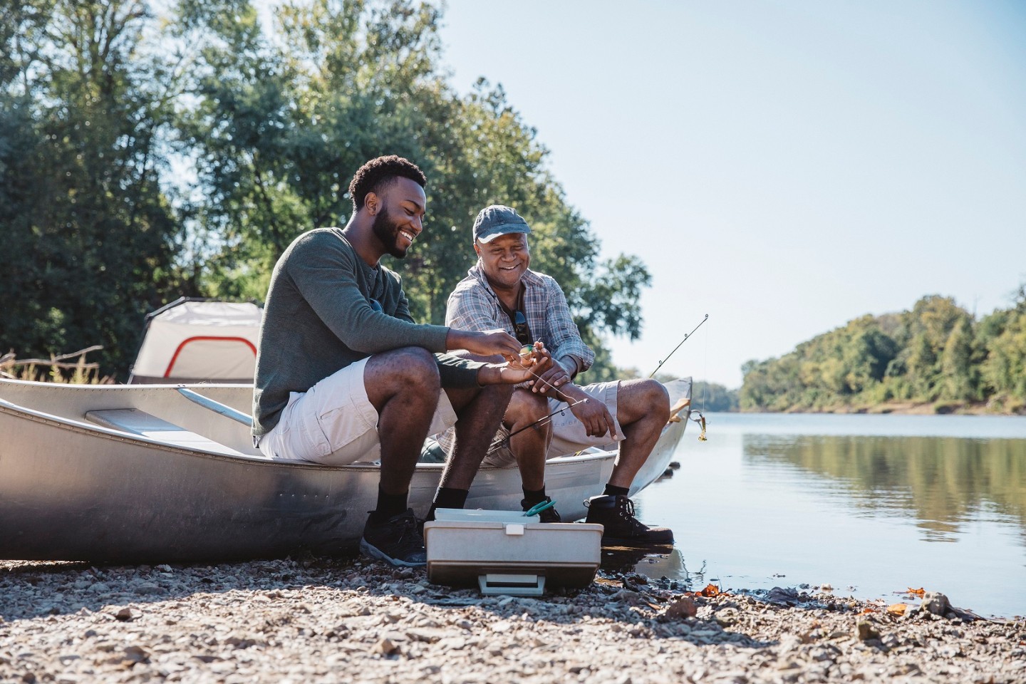 Father and son fishing