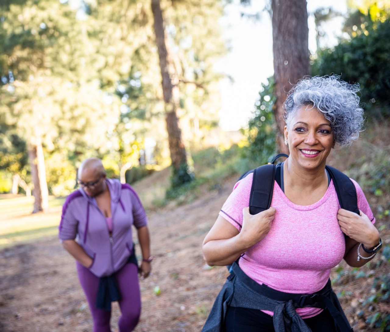 women hiking