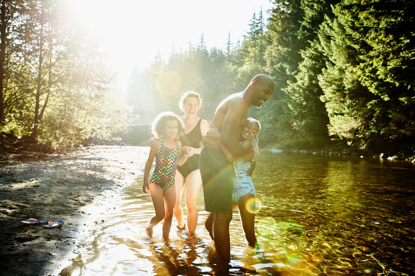 Family at the lake