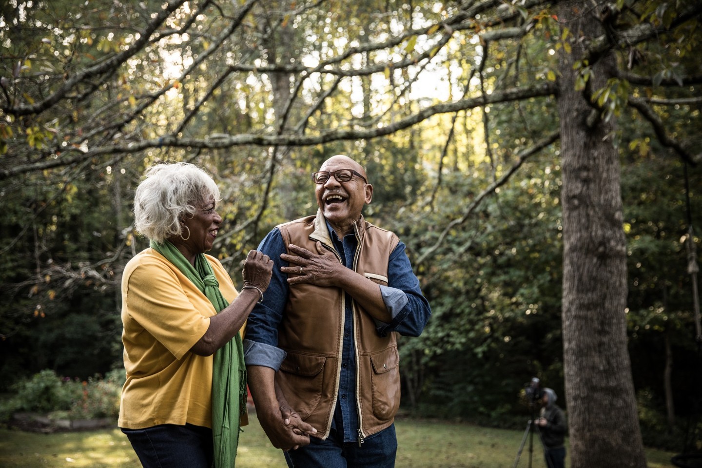 Man and woman laughing 