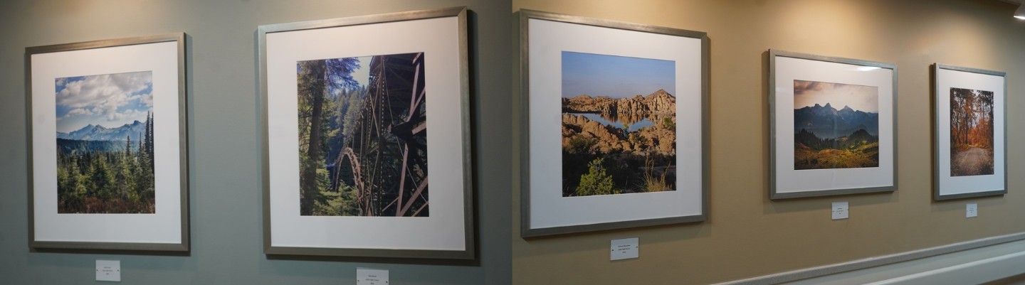 Framed photographs at St. Clare Hospital