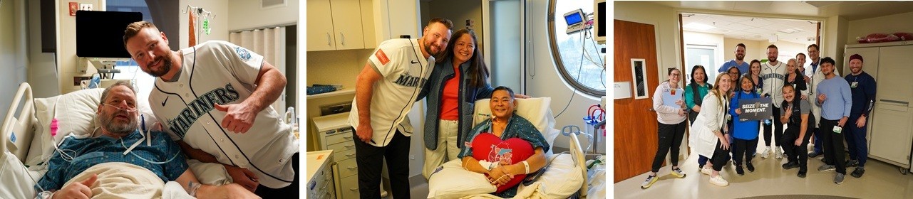 Cal Raleigh visits St. Joseph Medical Center Cardiac Care Unit