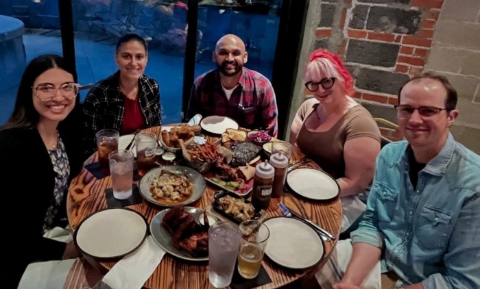 Residency group at dinner